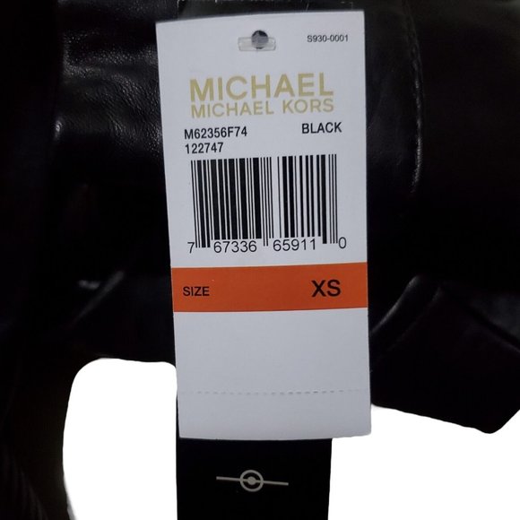 NWT Michael Kors Leather Jacket Moto Black Belt Long Asymmetrical Zip Sz XS READ - Picture 11 of 15